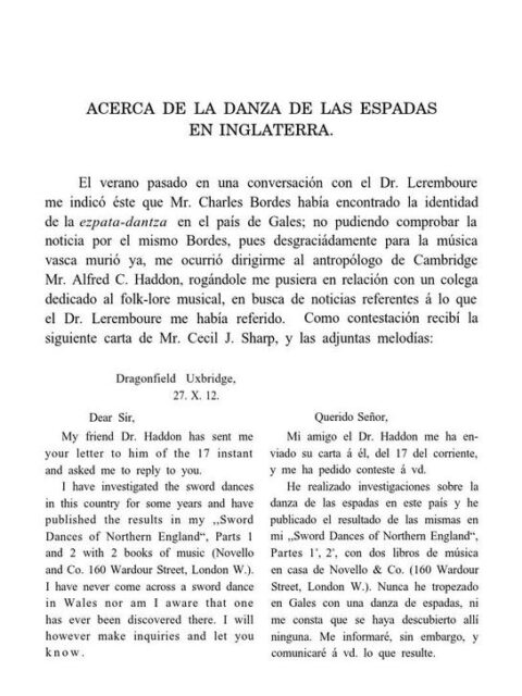 Acerca de la danza de las espadas en Inglaterra