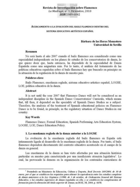 Acercamiento a la evolución del baile flamenco