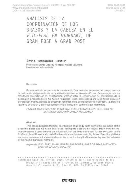 Análisis de la coordinación de los brazos y la cabeza