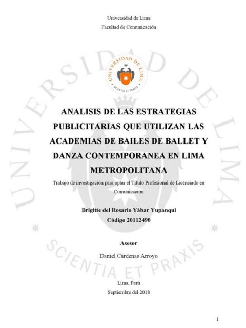 Análisis de las estrategias publicitarias que utilizan las academias de bailes de ballet y danza contemporánea