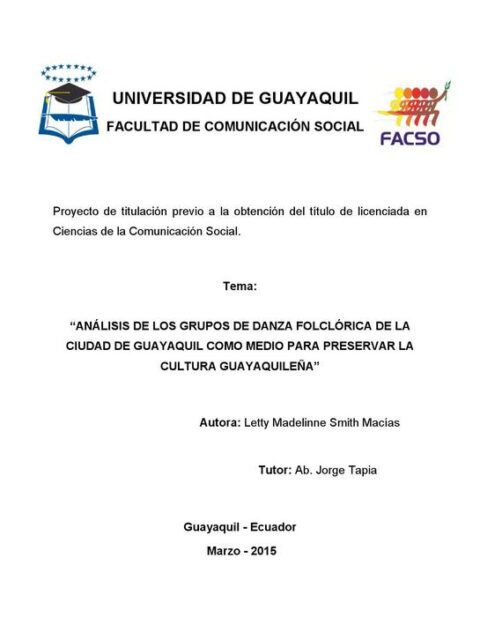 Análisis de los grupos de danza folclórica de la ciudad de Guayaquil