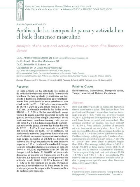 Análisis de los tiempos de pausa y actividad