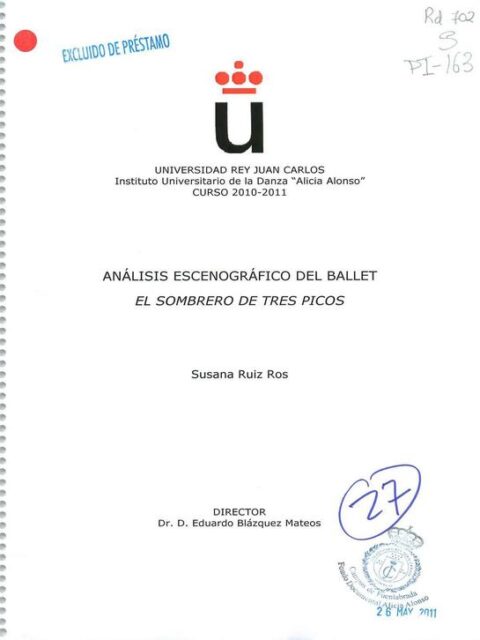 Análisis escenográfico del ballet El sombrero de tres picos