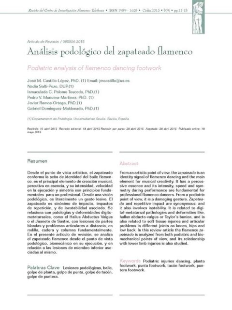 Análisis podológico del zapateado flamenco