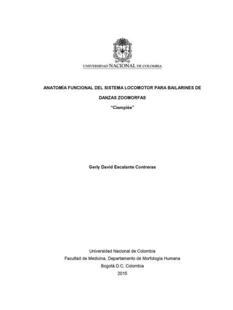 Anatomía funcional del sistema locomotor para bailarines de danzas zoomorfas “ciempiés”