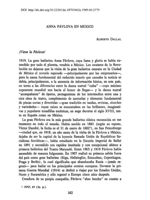 Anna Pávlova en México
