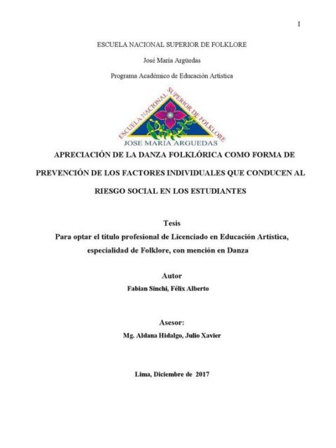 Apreciación de la danza folklórica como forma de prevención de los factores individuales que conducen al riesgo social en los estudiantes