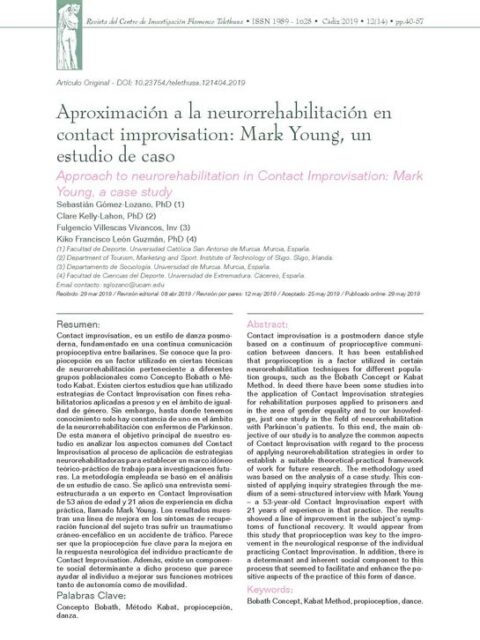 Aproximación a la neurorrehabilitación en contact improvisation