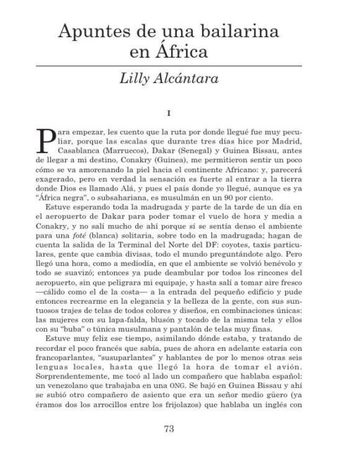 Apuntes de una bailarina en África