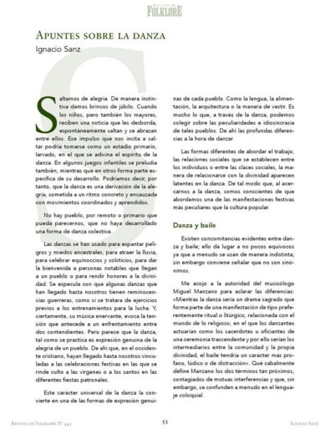 Apuntes sobre la danza