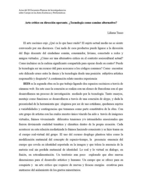 Arte critico en dirección operante