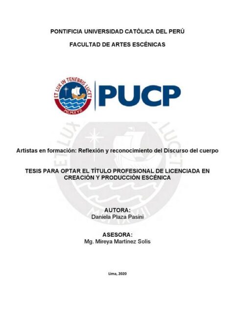 Artistas en formación: Reflexión y reconocimiento del Discurso del cuerpo