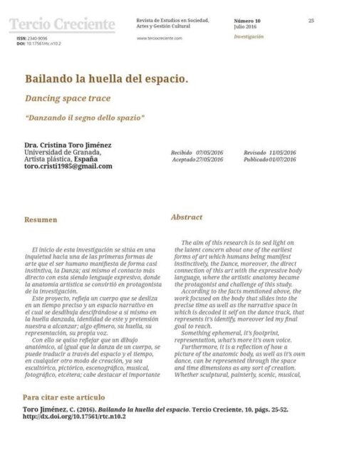 Bailando la huella del espacio