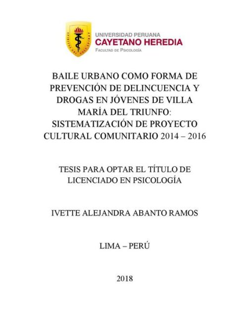 Baile urbano como forma de prevención de delincuencia y drogas en jóvenes