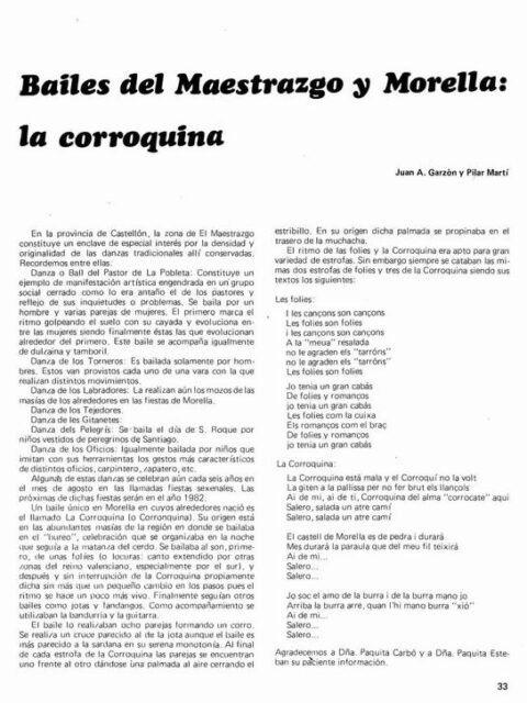 Bailes del Maestrazgo y Morella: la corroquina