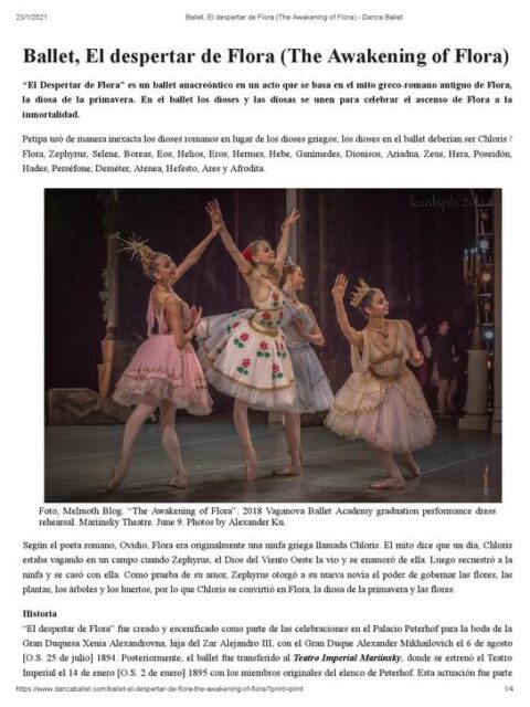 Ballet, El despertar de Flora