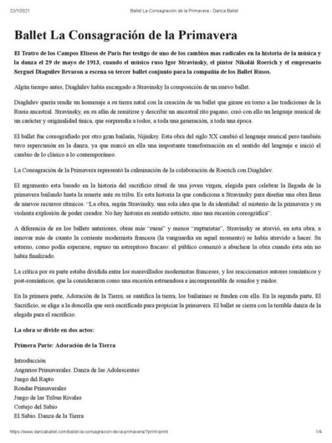Ballet La Consagración de la Primavera
