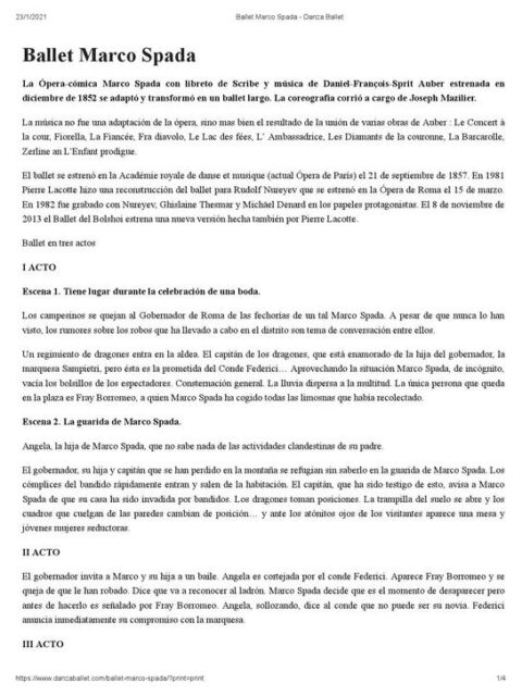 Ballet Marco Spada
