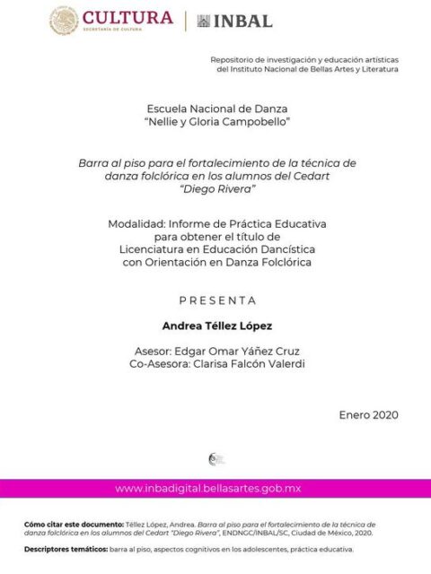 Barra al piso para el fortalecimiento de la técnica de danza folclórica