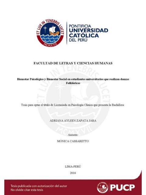 Bienestar psicológico y bienestar social en estudiantes universitarios que realizan danzas folklóricas