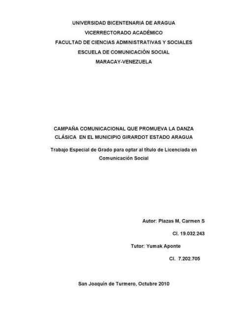 Campaña comunicacional que promueva la danza clásica