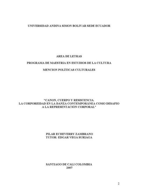 Canon, cuerpo y resistencia