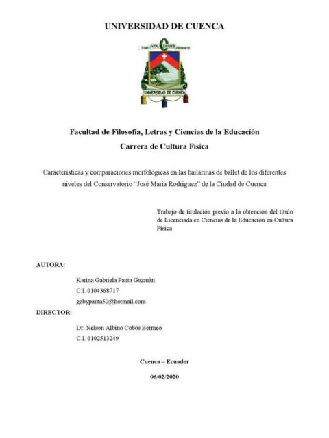 Características y comparaciones morfológicas en las bailarinas de ballet