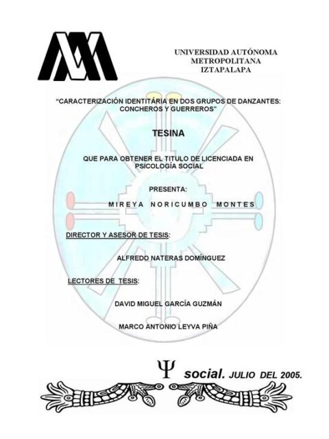 Caracterización identitaria en dos grupos de danzantes