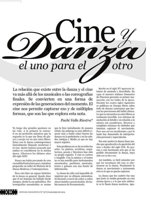 Cine y danza: el uno para el otro