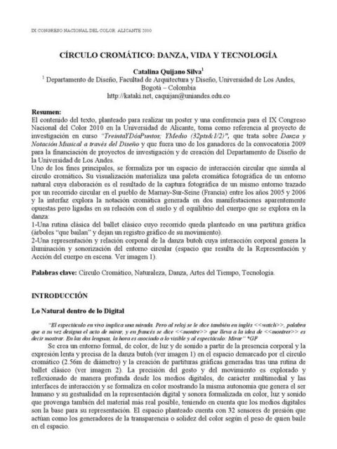 Círculo cromático: danza, vida y tecnología