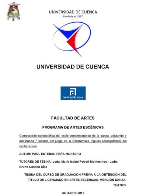 Composición coreográfica del estilo contemporáneo de la danza