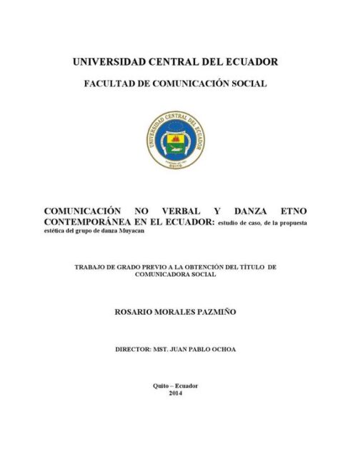 Comunicación no verbal y danza etno- contemporánea en el Ecuador