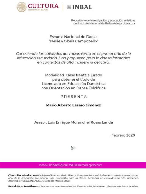 Conociendo las calidades del movimiento en el primer año de la educación secundaria