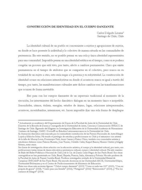 Construcción de identidad en el cuerpo danzante