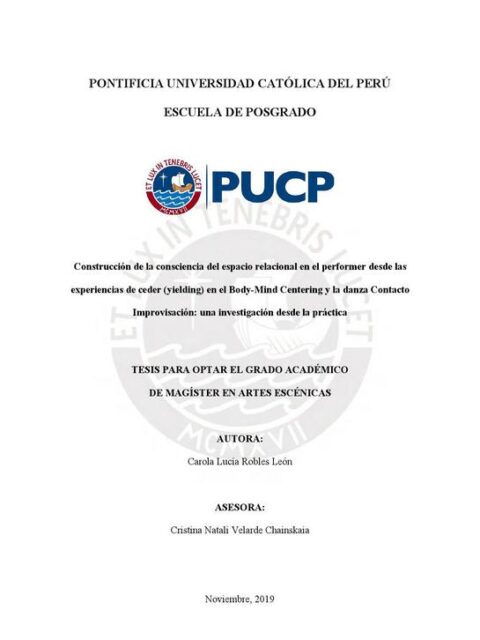 Construcción de la consciencia del espacio relacional en el performer