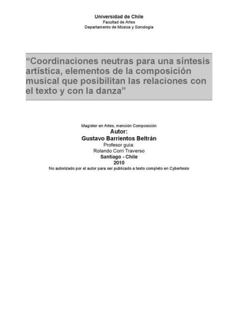 Coordinaciones neutras para una síntesis artística