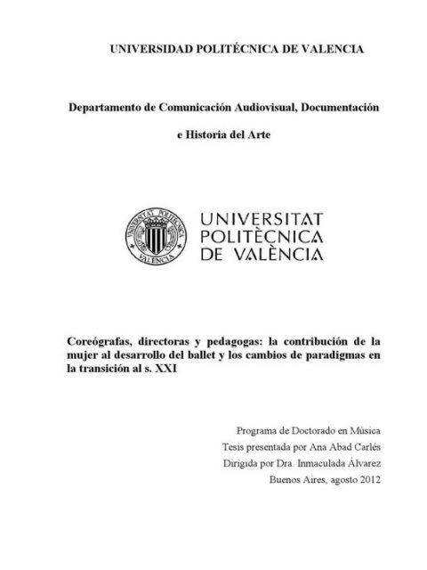Coreógrafas, directoras y pedagogas