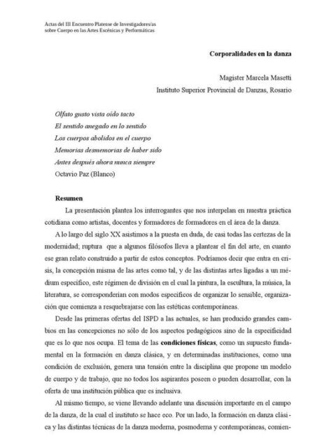 Corporalidades en la danza