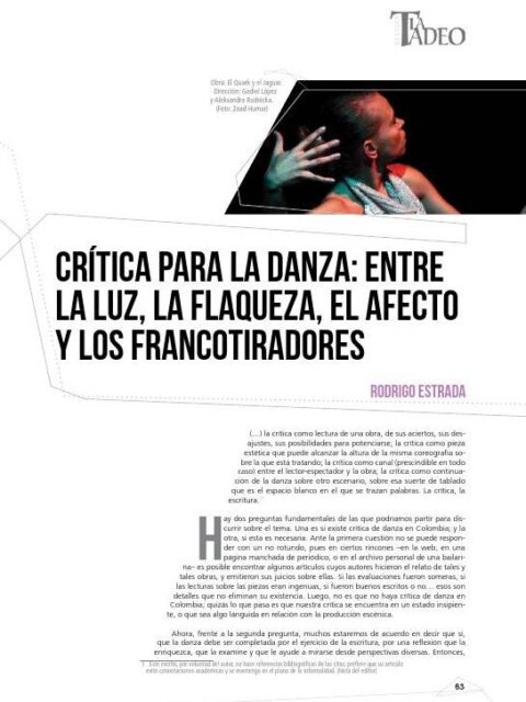 Crítica para la danza