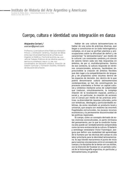 Cuerpo, cultura e identidad