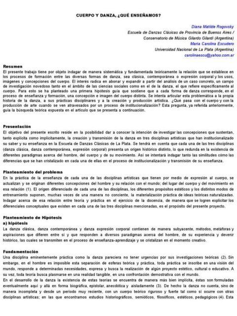 Cuerpo y danza, ¿que enseñamos?