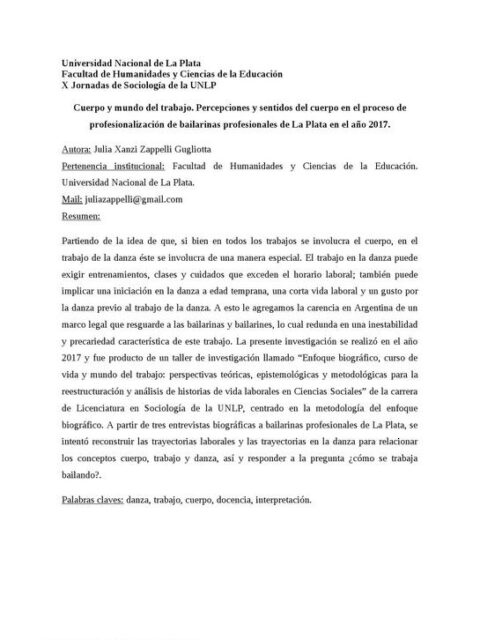 Cuerpo y mundo del trabajo