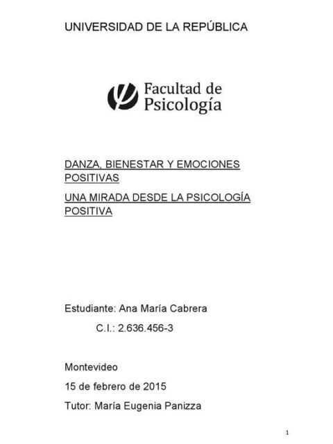 Danza, bienestar y emociones positivas