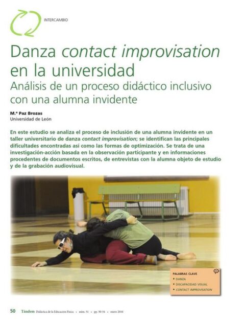 Danza contact improvisation en la universidad