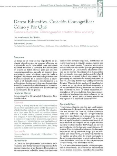 Danza Educativa Creación Coreográfica