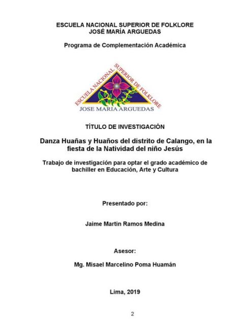Danza Huañas y Huaños del distrito de Calango