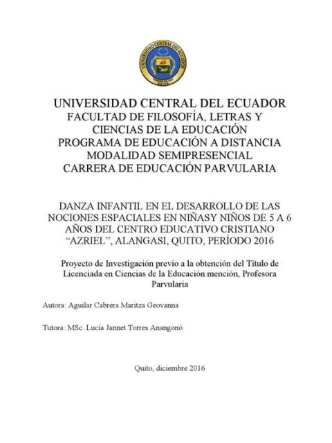 Danza infantil en el desarrollo de las nociones espaciales