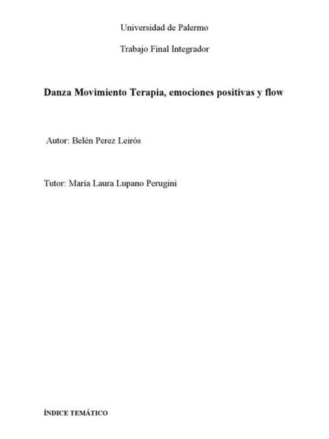 Danza Movimiento Terapia, emociones positivas y flow