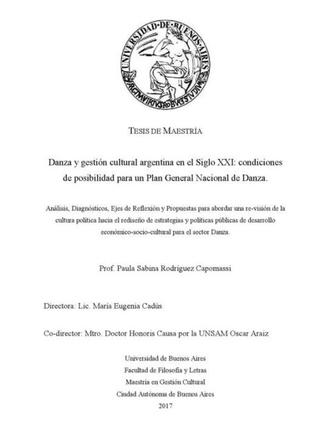Danza y gestión cultural argentina en el siglo XXI