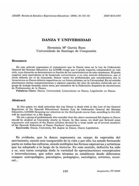 Danza y Universidad